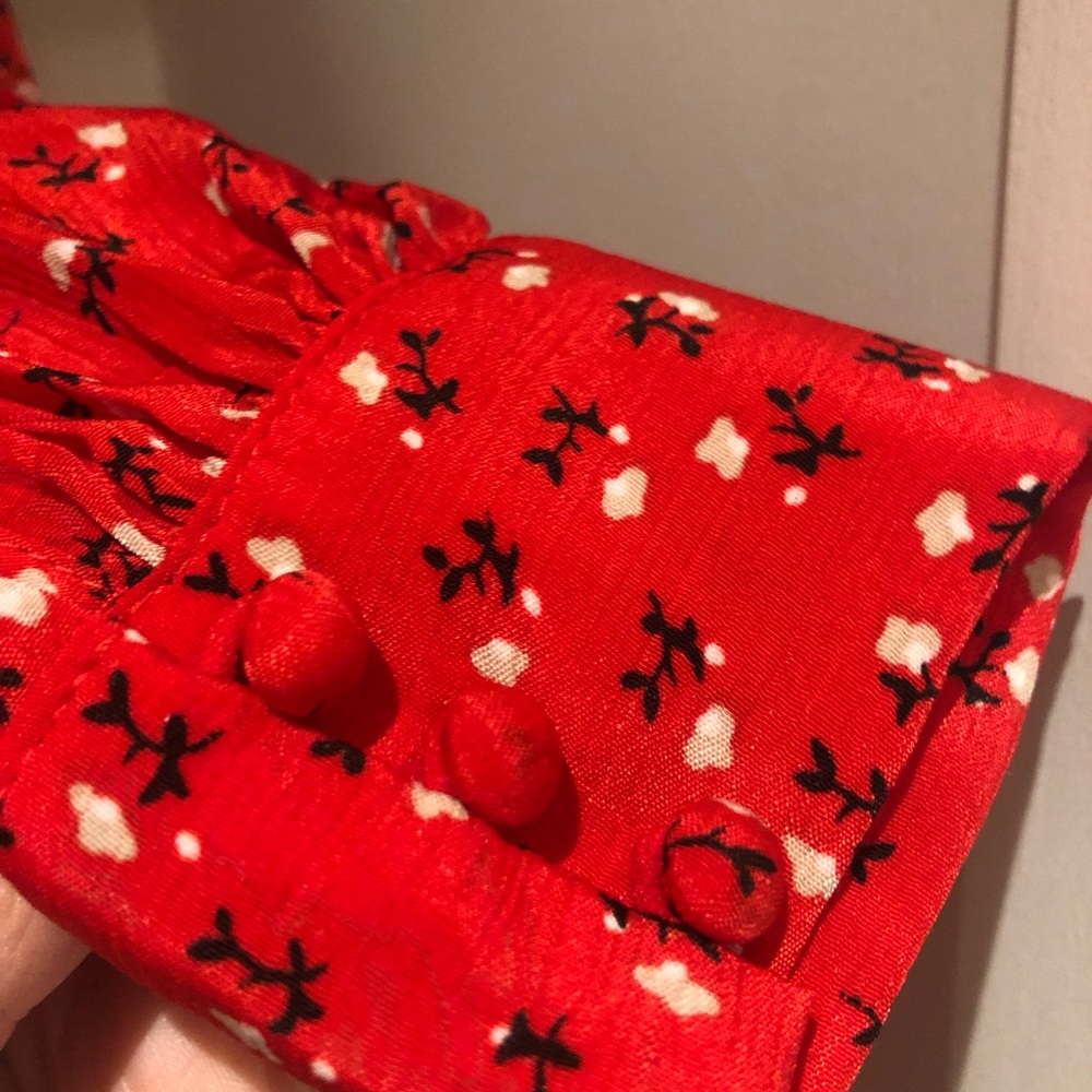 BNWT Savel Red Floral Long-sleeved Amelia Mini Dress size 12 - Picture 7 of 11